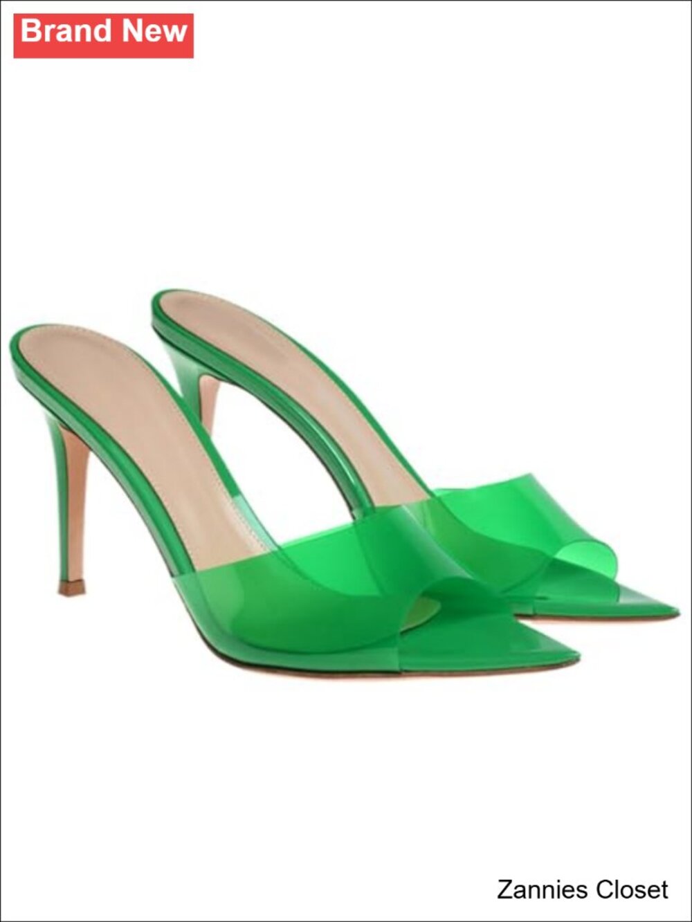 โจPointed Toe Slingback Stiletto Heel Sandals Open Toe Backless Slip On Dress